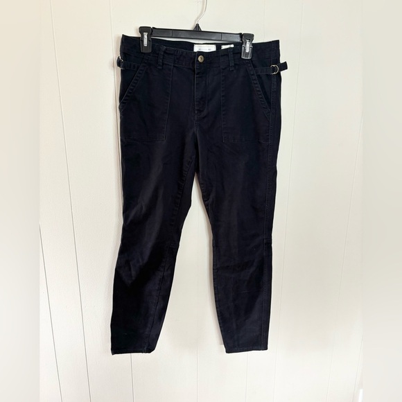 Anthropologie Hei Hei black slim utility khaki cargo pants size 31 - Picture 1 of 3